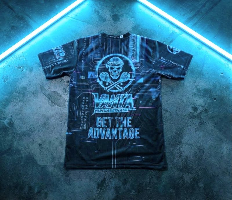 Black Vanta Tech T-shirt with skull emblem and Get the Advantage print
